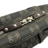 ロエベ LOEWE アナグラム ハンドバッグ OB1724 ブラウン シルバー金具 PVC レディース