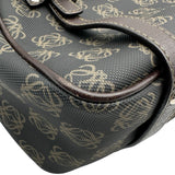 ロエベ LOEWE アナグラム ハンドバッグ OB1724 ブラウン シルバー金具 PVC レディース