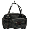 ロエベ LOEWE アナグラム ハンドバッグ OB1724 ブラウン シルバー金具 PVC レディース