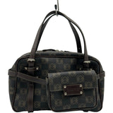 ロエベ LOEWE アナグラム ハンドバッグ OB1724 ブラウン シルバー金具 PVC レディース