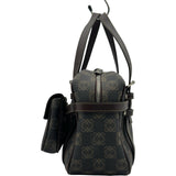 ロエベ LOEWE アナグラム ハンドバッグ OB1724 ブラウン シルバー金具 PVC レディース