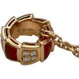 ブルガリ BVLGARI セルペンティヴァイパーネックレス ピンクゴールド Au750 ガーネット ダイヤモンド ジュエリー