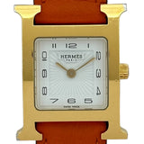 エルメス HERMES Hウォッチ HH1.201 ホワイト ゴールドプレーテッド クオーツ レディース 腕時計