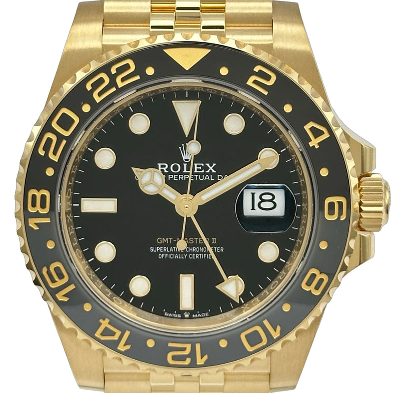 K*M様 RELAX 腕時計 ゴールド クロノグラフ　腕周り17.5cm 値下げ ロレックス ROLEX GMTマスター2 126718GRNR ブラック ゴールド 自動