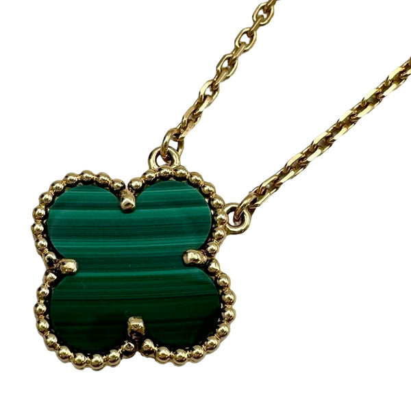 VCA ヴァンクリーフ　ヴィンテージ　アルハンブラ マラカイト ネックレス　YG ヴァンクリーフ＆アーペル Van Cleef & Arpels ヴィンテージ