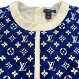 ルイ・ヴィトン LOUIS VUITTON モノグラムタウアリング ノースリーブワンピース FNDR62 ブルー ベロア レディース ワンピース