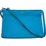 セリーヌ CELINE トリオラージ ブルー ゴールド金具 レザー レディース ショルダーバッグ