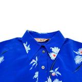 ヌメロヴェントゥーノ N21 花柄シルクシャツワンピース H1225501 ブルー シルク レディース ワンピース