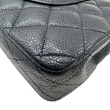 シャネル CHANEL マトラッセ25 A01112 20番台 ネイビー シルバー金具 キャビアスキン レディース ショルダーバッグ