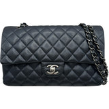シャネル CHANEL マトラッセ25 A01112 20番台 ネイビー シルバー金具 キャビアスキン レディース ショルダーバッグ