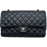 シャネル CHANEL マトラッセ25 A01112 20番台 ネイビー シルバー金具 キャビアスキン レディース ショルダーバッグ