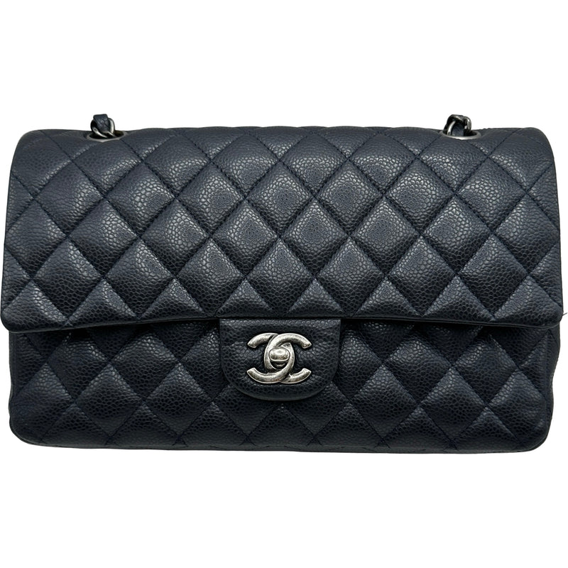 シャネル CHANEL マトラッセ25 A01112 20番台 ネイビー シルバー金具