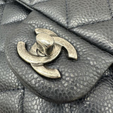 シャネル CHANEL マトラッセ25 A01112 20番台 ネイビー シルバー金具 キャビアスキン レディース ショルダーバッグ