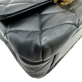 シャネル CHANEL マトラッセロゴチャームチェーンショルダー AS4986 ブラック ゴールド金具 ラムスキン レディース ショルダーバッグ
