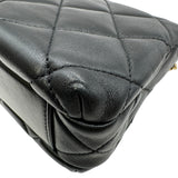 シャネル CHANEL マトラッセロゴチャームチェーンショルダー AS4986 ブラック ゴールド金具 ラムスキン レディース ショルダーバッグ