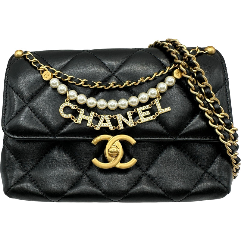シャネル CHANEL マトラッセロゴチャームチェーンショルダー AS4986
