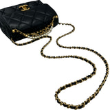 シャネル CHANEL マトラッセロゴチャームチェーンショルダー AS4986 ブラック ゴールド金具 ラムスキン レディース ショルダーバッグ