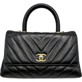 シャネル CHANEL ココハンドルXS Vステッチ A92990 ブラック ゴールド金具 カーフスキン レディース ショルダーバッグ