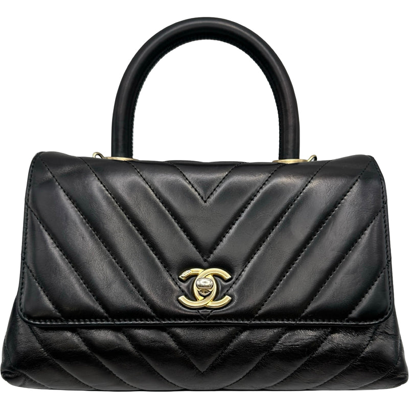 シャネル CHANEL ココハンドルXS Vステッチ A92990 ブラック ゴールド