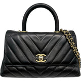 シャネル CHANEL ココハンドルXS Vステッチ A92990 ブラック ゴールド金具 カーフスキン レディース ショルダーバッグ