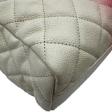 シャネル CHANEL ココマーク2WAYチェーントート 17番台 アイボリー/ピンク シルバー金具 キャビアスキン レディース ショルダーバッグ