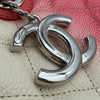シャネル CHANEL ココマーク2WAYチェーントート 17番台 アイボリー/ピンク シルバー金具 キャビアスキン レディース ショルダーバッグ