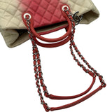 シャネル CHANEL ココマーク2WAYチェーントート 17番台 アイボリー/ピンク シルバー金具 キャビアスキン レディース ショルダーバッグ