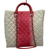 シャネル CHANEL ココマーク2WAYチェーントート 17番台 アイボリー/ピンク シルバー金具 キャビアスキン レディース ショルダーバッグ