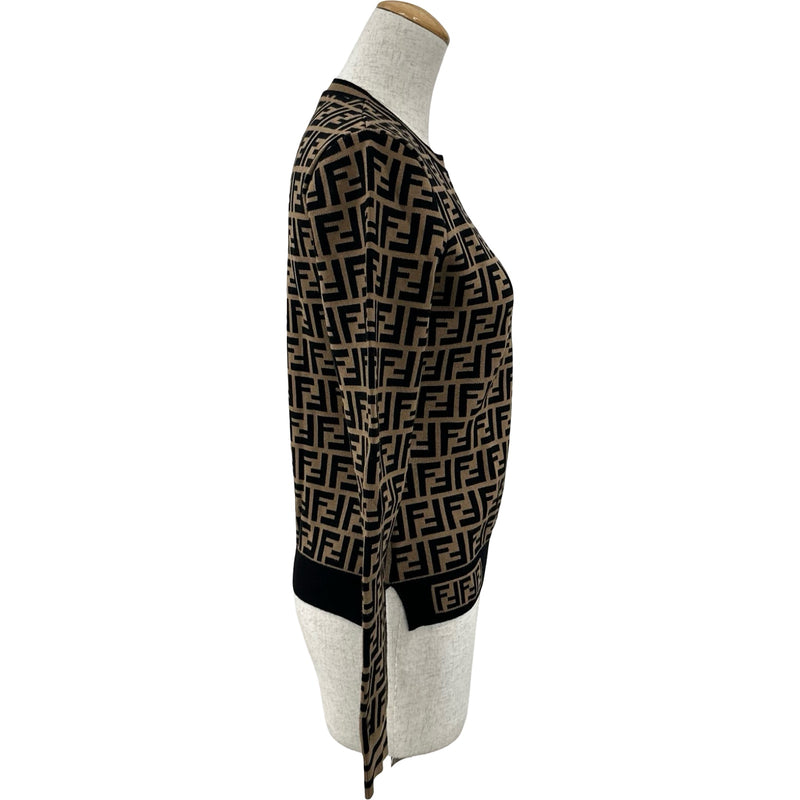 フェンディ FENDI FF総柄ニットセーター FZY703 ブラウン レーヨン