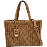 ミュウミュウ miu miu マテラッセ トートバッグ 5B6258 キャメル ナッパレザー レディース ショルダーバッグ