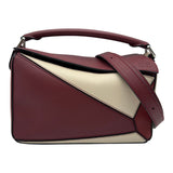 ロエベ LOEWE パズルバッグ スモール 322.300S21 ボルドー/ホワイト カーフスキン レディース ショルダーバッグ