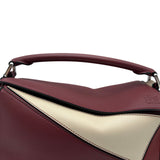 ロエベ LOEWE パズルバッグ スモール 322.300S21 ボルドー/ホワイト カーフスキン レディース ショルダーバッグ