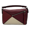 ロエベ LOEWE パズルバッグ スモール 322.300S21 ボルドー/ホワイト カーフスキン レディース ショルダーバッグ