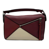 ロエベ LOEWE パズルバッグ スモール 322.300S21 ボルドー/ホワイト カーフスキン レディース ショルダーバッグ
