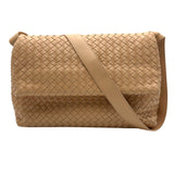 ボッテガ・ヴェネタ BOTTEGA VENETA オリンピア イントレチャート ショルダーバッグ ベージュ レザー ユニセックス ショルダーバッグ