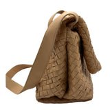 ボッテガ・ヴェネタ BOTTEGA VENETA オリンピア イントレチャート ショルダーバッグ ベージュ レザー ユニセックス ショルダーバッグ