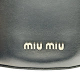 ミュウミュウ miu miu フラワー バケットバッグ 5BE516 ブラック レザー レディース ショルダーバッグ