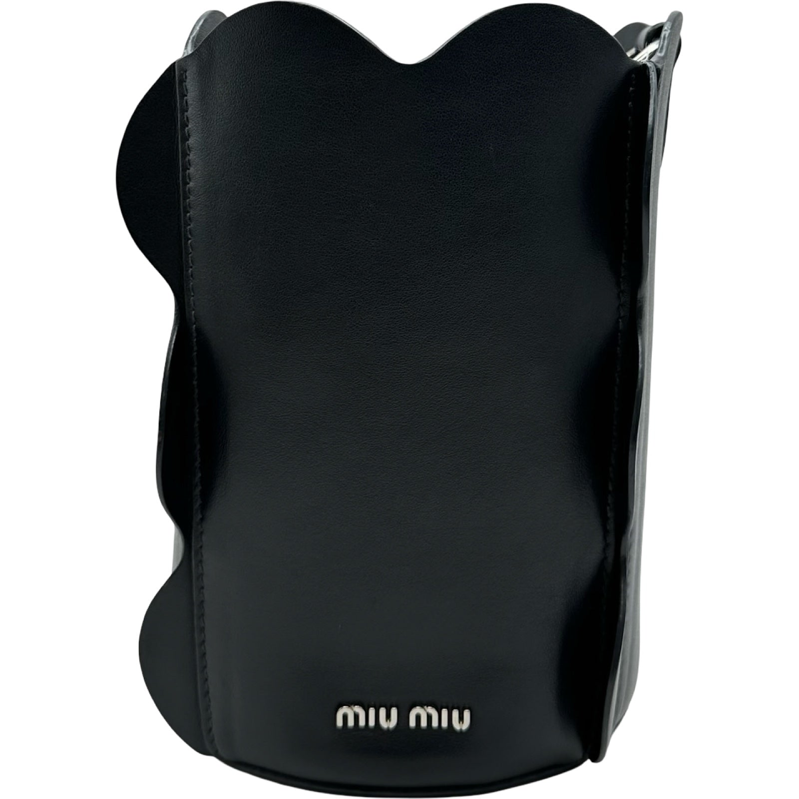 ミュウミュウ miu miu フラワー バケットバッグ 5BE516 ブラック