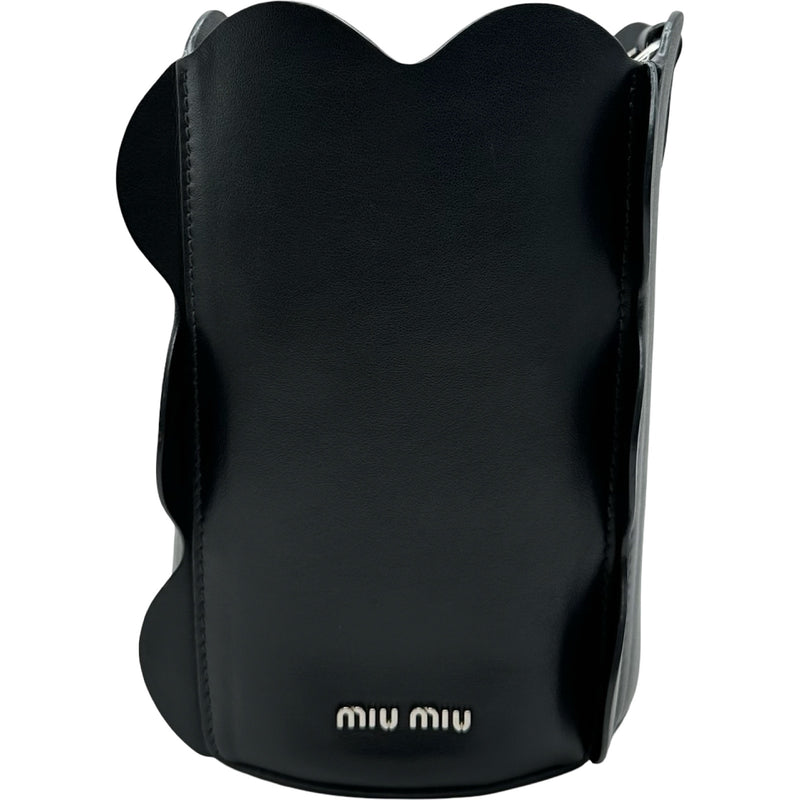 ミュウミュウ miu miu フラワー バケットバッグ 5BE516 ブラック