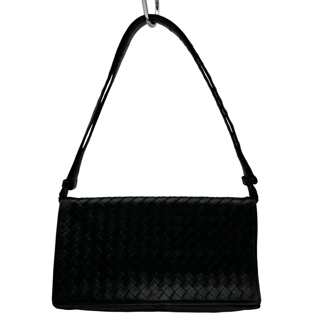 ボッテガべネタ　イントレチャート ショルダーバッグ ブラック ボッテガ・ヴェネタ BOTTEGA VENETA イントレチャートショルダーバッグ