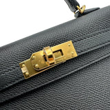 エルメス HERMES ミニケリー2 G刻印 ブラック ゴールド金具 エプソン レディース ハンドバッグ