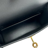 エルメス HERMES ミニケリー2 G刻印 ブラック ゴールド金具 エプソン レディース ハンドバッグ