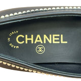 シャネル CHANEL ココマーク パールモカシンローファー G35797 ブラック レザー レディース ローファー