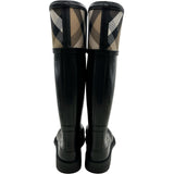 バーバリー BURBERRY ノバチェックレインブーツ ブラック ラバー レディース ブーツ