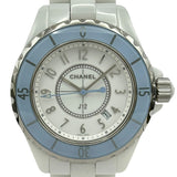 シャネル CHANEL J12 ソフトブルー33MM 世界1200本限定 H4340 ホワイト セラミック クオーツ レディース 腕時計