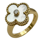ヴァンクリーフ＆アーペル Van Cleef & Arpels ヴィンテージアルハンブラリング ゴールド Au750 マザー オブ パール ダイヤモンド ジュエリー