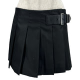 プラダ PRADA トライアングルロゴプリーツミニスカート 21H922 ブラック ナイロン レディース ミニスカート