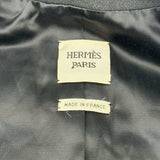エルメス HERMES レザートリミングウールショートコート ブラック ウール レディース その他アウター