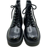 プラダ PRADA トライアングルロゴレースアップブーツ 2TG242 ブラック レザー メンズ ブーツ
