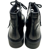 プラダ PRADA トライアングルロゴレースアップブーツ 2TG242 ブラック レザー メンズ ブーツ